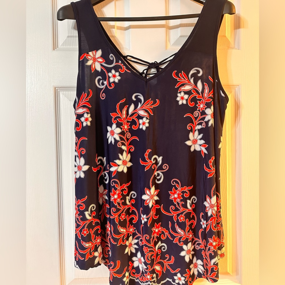 Espresso Los Angeles SZ 2X multicolor plus size top Floral blue
